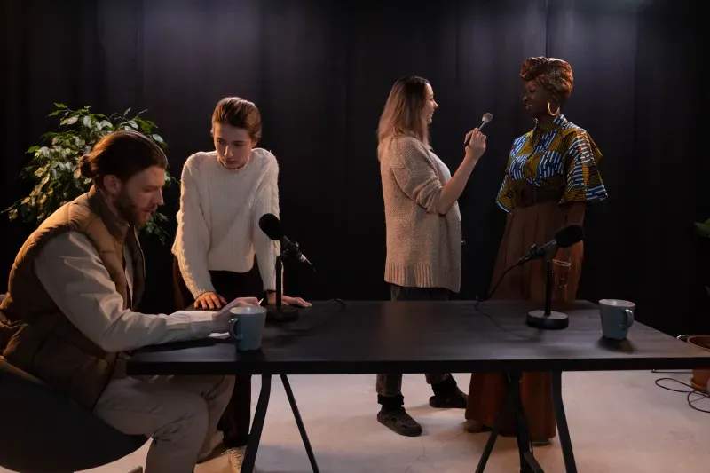 Enregistrement de podcasts en studio professionnel